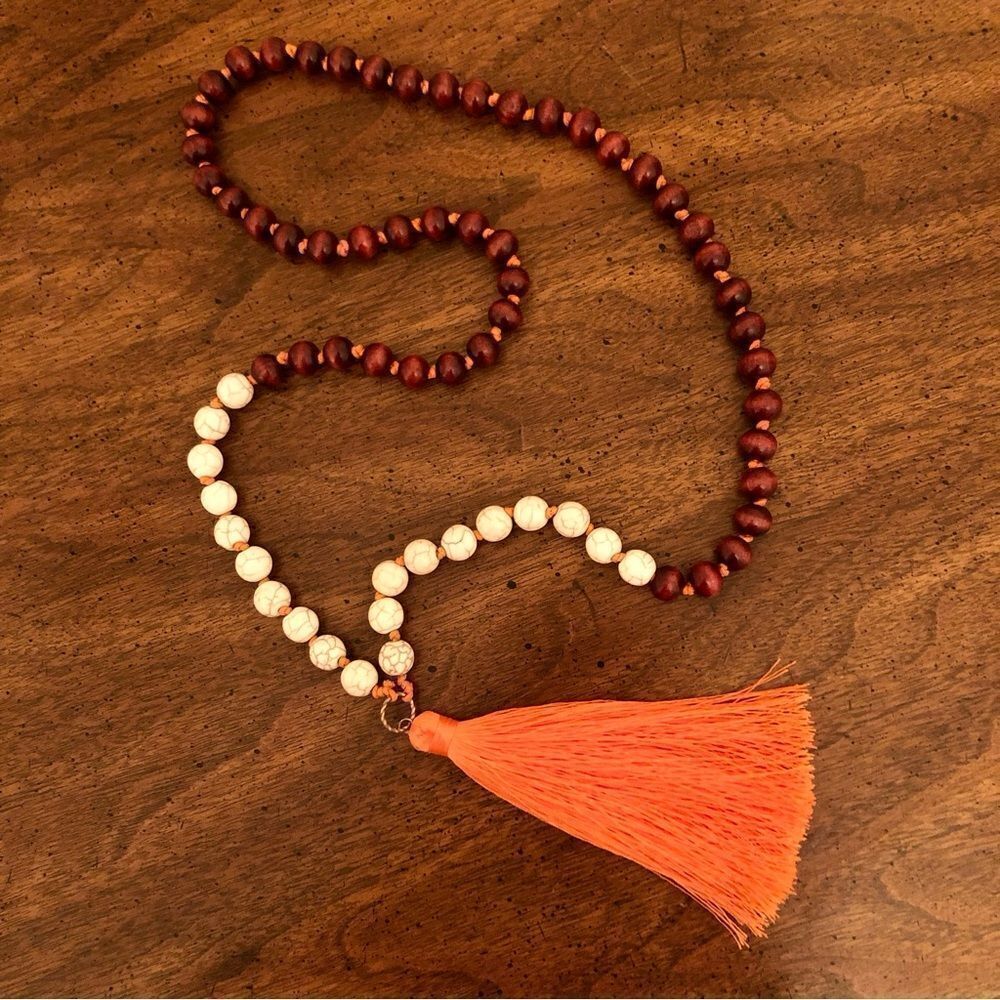 Boho Beaded Tassel Necklace | 38” Length